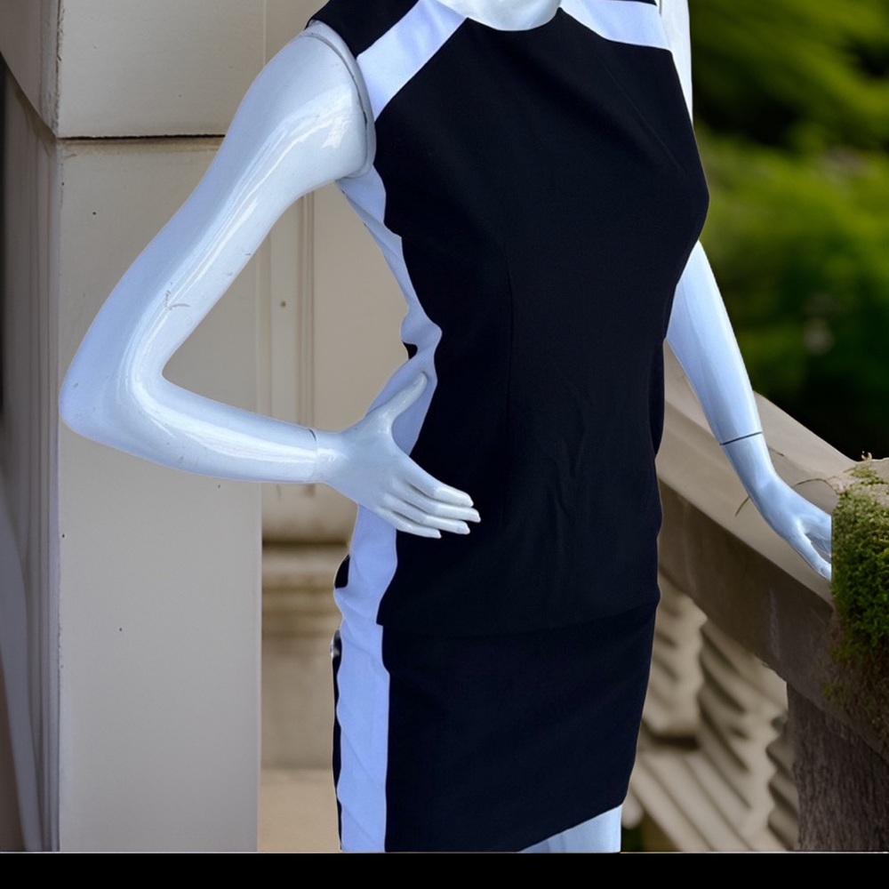 Calvin Klein Black and White Midi Dress NWT Size 6